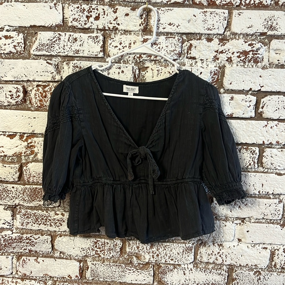 Boho Washed Black Top